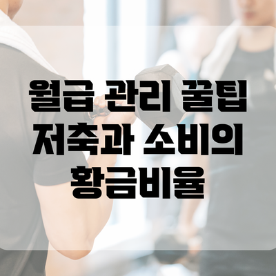 월급 관리 꿀팁: 저축과 소비의 황금비율
