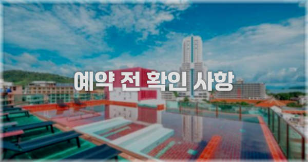 예약 전 확인 사항
